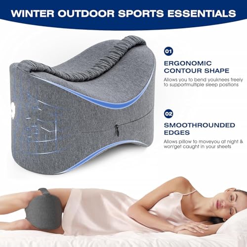 Image of DUNGRANI Orthopedic Pain Relief Leg Pillow Memory Foam Leg Pillow for Back Pain /Leg Pain /Pregnancy /Knee Support with Washable Cover