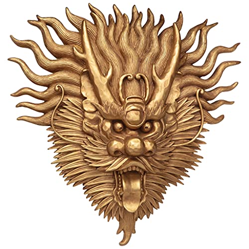 Design Toscano Tibetan Dragon Wall Mask, Multicolored, 19.0"x1.5"