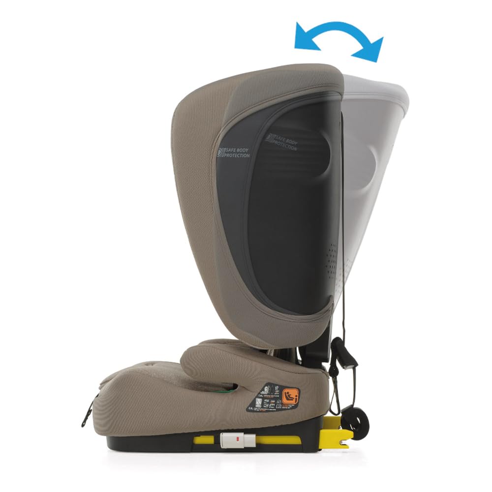 Foppapedretti Progress I-Size, seggiolino auto per bambini da 76 a 150 cm di altezza, 15mesi-12 anni, conforme ECE R129, Carbon