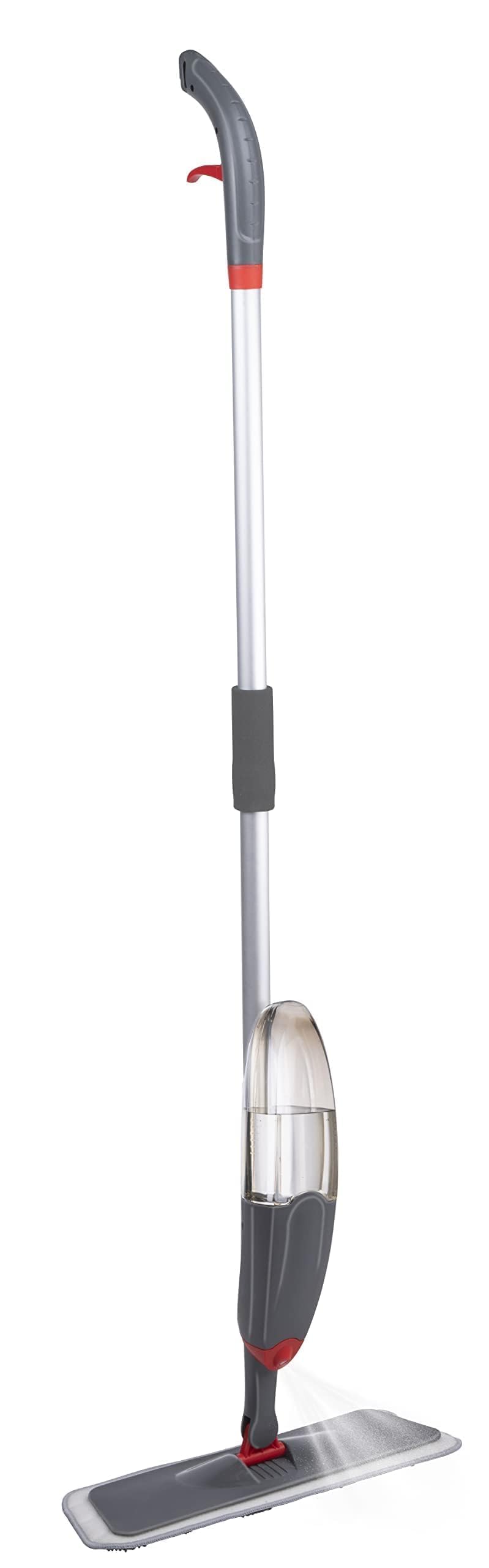 Dirt Devil Mop ze spryskiwaczem, obracany o 360°, w zestawie ze ściereczką do mopa, butelka do uzupełniania 640 ml, do użytku na mokro i na sucho, tworzywo sztuczne, kolor szary