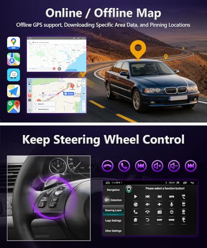XGU Car Stereo for BMW 3 Series 325i 330i 318i 328i E46 1998-2006 M3 Radio with Wireless CarPlay/Android Auto,9" IPS Touchscreen Radio with 5G WiFi GPS BT FM RDS DSP EQ Backup Camera,2+32GB - image 6