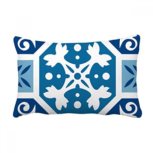 Coussin lombaire haut de gamme bleu abstrait décor de maison - 2