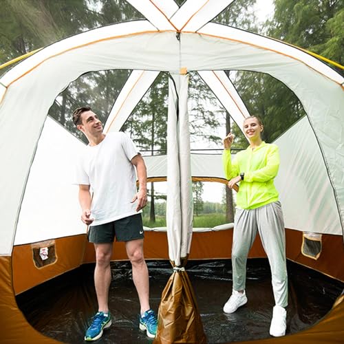 Image of Outdoor Automatic Camping Tent, Waterproof Instant Tent, 2 Rooms Family Cabin Tents, with High Density Mesh, 360 Ventilation from All Sides, for Camping Hiking Mountaineering