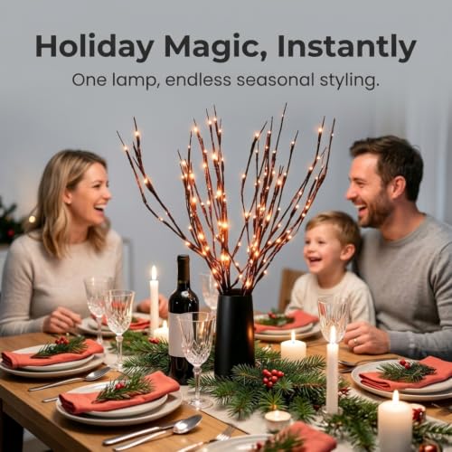 Image of 2 Pack LED Lighted Branches Battery Operated Branch Lights Vase Filler