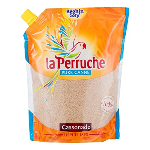 LA PERRUCHE - Cassonade pure non-raffinée - Sachet de 750g pour une saveur authentique et riche en goût - Idéale pour vos pâtisseries et boissons chaudes - Lot De 4 - Vendu Par Lot