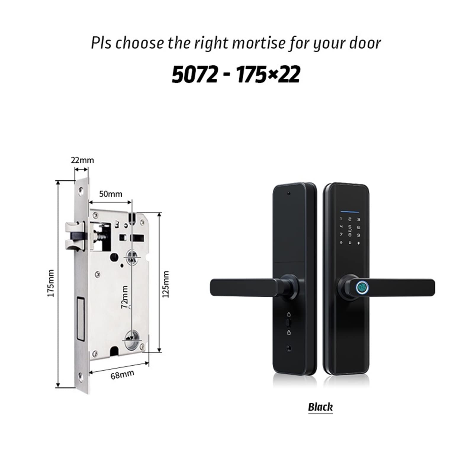 Impronta digitale Impermeabile Cerradura Inteligente Fechadura Eletronica Smart Door Block(X7ty-5072)