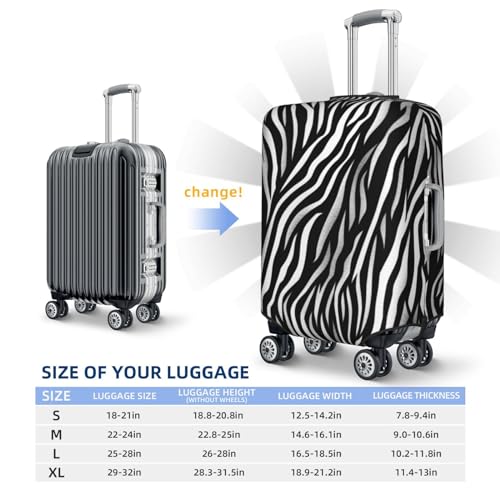 Zebra Print Luggage Cover Dustproof Suitcase Cover Elastic Washable Travel Luggage Protector Suitcase Protector Stretch Baggage Protector for 18-32 Inch Luggage Medium2