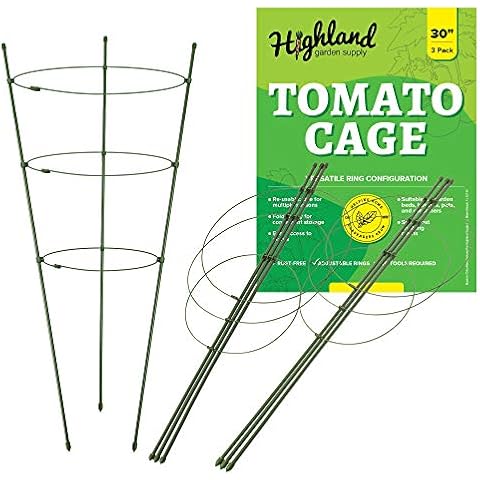 3Pack Tomato Cages for Garden Cherry Tomato Cage Tomato Plant Support Structures, Cage for Tomatoes, Vegetables Climbing Plants Plant Cage Tomato Trellis for Climbing Vegetable Metal Tomato Cage 30" Cover