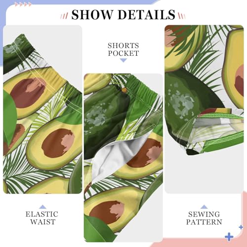 ZZXXB Avocado Leaves Boys Long Pants Soft Trousers Elastic Waist Kids Lounge Bottoms with Pockets S-XL4