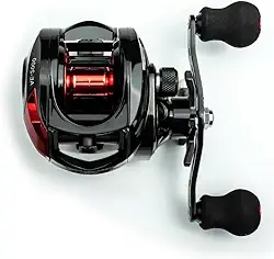 Carretilha de Pesca Baitcasting AE2000 – Relação 7.2:1, Drag 8kg, Freio Magnético Ajustável, Leve e Resistente, Preto/Vermelho