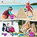 Collapsible Beach Buckets for Kids, 2 Packs Foldable Sand Buckets and Shovels with Mesh Beach Bag, Silicone Sand Pails for Toddlers Beach Toys, Easter Egg Hunt, Camping, Travelling, Fishing Water Pail
