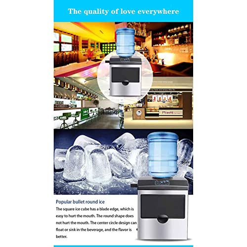 Máquina multifuncional para hacer cubos de hielo con función de agua fría, fabricadora de hielo que produce en 8-12 minutos, 25 kg/24 h, pantalla LED, portátil, hecha de acero inoxidable para uso doméstico o de oficina miniatura 7