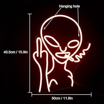 Amazon.co.jp : ネオンマーク、赤い宇宙人ネオンマークLEDマーク