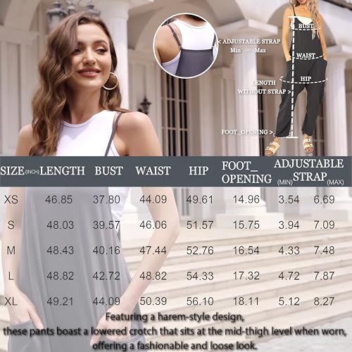 One Piece Jumpsuits for women V Neck Sleeveless Loose Fit overalls Spaghetti Strap Harem Long Pants with Pockets - Image 7