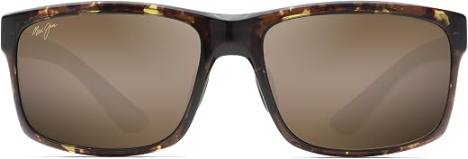 Maui Jim Pokowai Arch Rectangular Sunglasses, Olive Tortoise/HCL Bronze Polarized, Medium