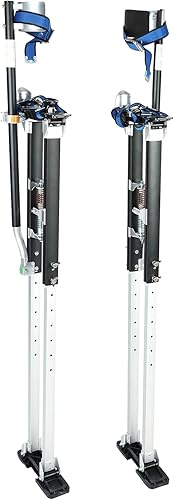 Miniatura 4 de FSBNJKS Zancos de aluminio para paneles de yeso negros de 36 a 50 pulgadas con rodilleras protectoras ajustables para pintor que camina pintura