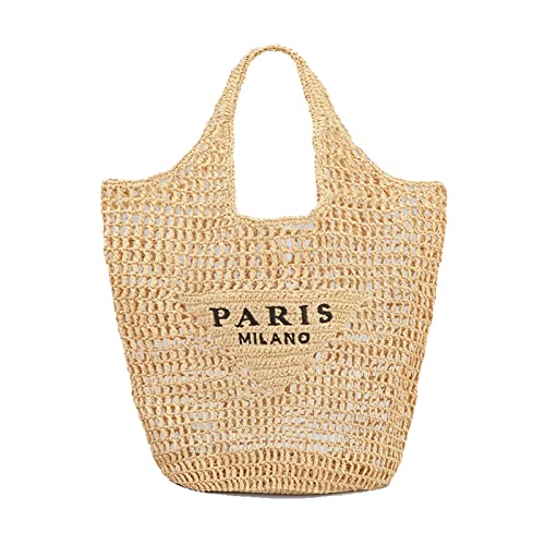 Bolso de playa tejido bufftieo para mujer miniatura 1