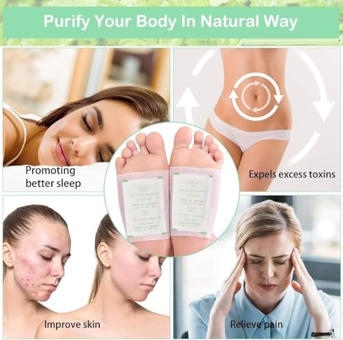 Image of Fidrox Herbal and Ingredient Pack of 10 Detox Foot Patches | Natural Cleansing & Toxin Remover Pads for Men and Women | Pain Relief Stress Relief & Better Sleep | Herbal Detoxification Foot Pads (Pack of 10)