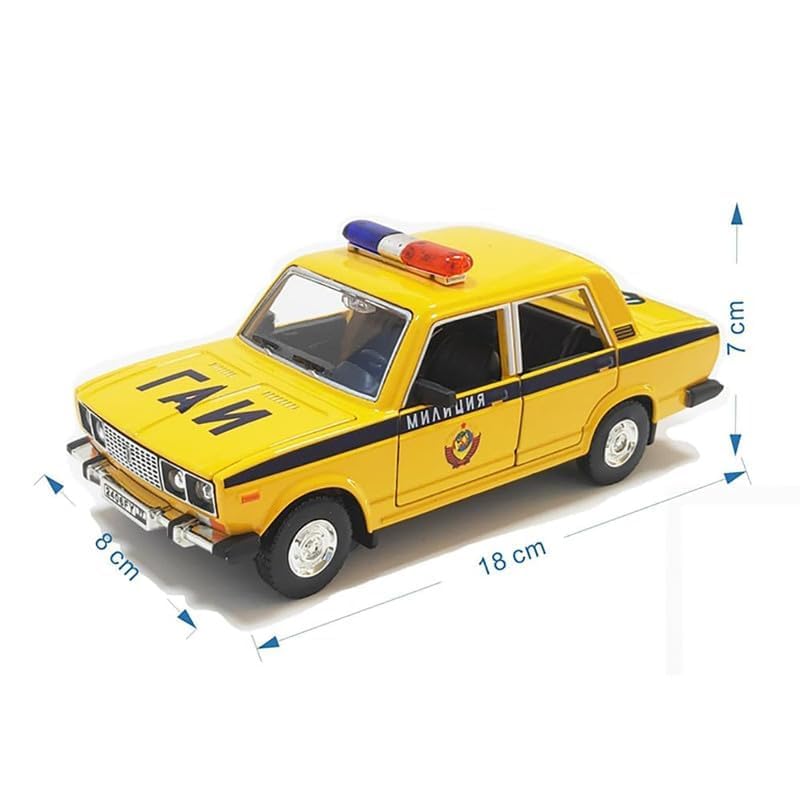 Image of SPITEN Police Car 1:24 Diecast Scale Model Metal Pull Back Toy car for Kids with Openable Doors & Light, Music Toy Vehicle for Kids - Colors as Per Stock