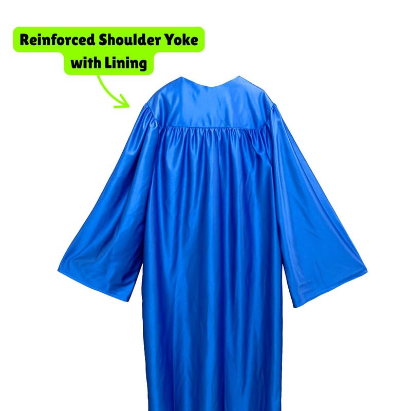Image of Gradzilla Graduation Cap and Gown Set - Shiny Finish for High School and College, Durable Robes for Commencement Ceremonies