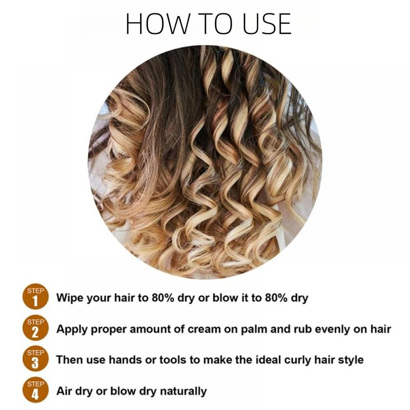 Styling Curl Cream Anti-frizz, Volumising, Natural, Fluffy, Smooth, Moisturising Hair Care