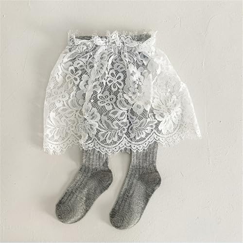 Toddler Socks, Toddler Girls Lace Ruffle Overlay Tights with Build In Lace Skirt Breathable Cotton Pantyhose Outfits4