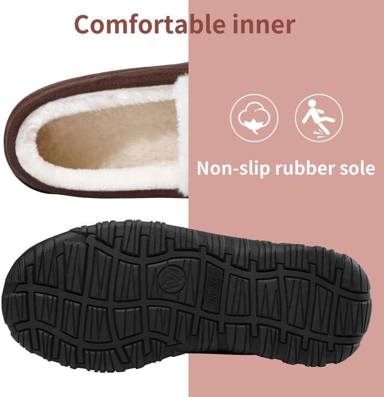 HOMEHOT Boys Moccasin Slippers Memory Foam Kids House Shoes- Nonslip Indoor & Outdoor - Image 3