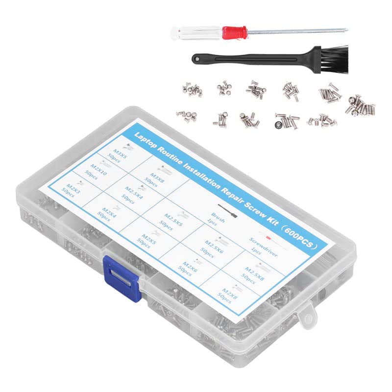 Computer Screws Set Computer Screw Flat Head Replacement M2 M2.5 M3 Non Deform for Laptop - (Length: Color1)