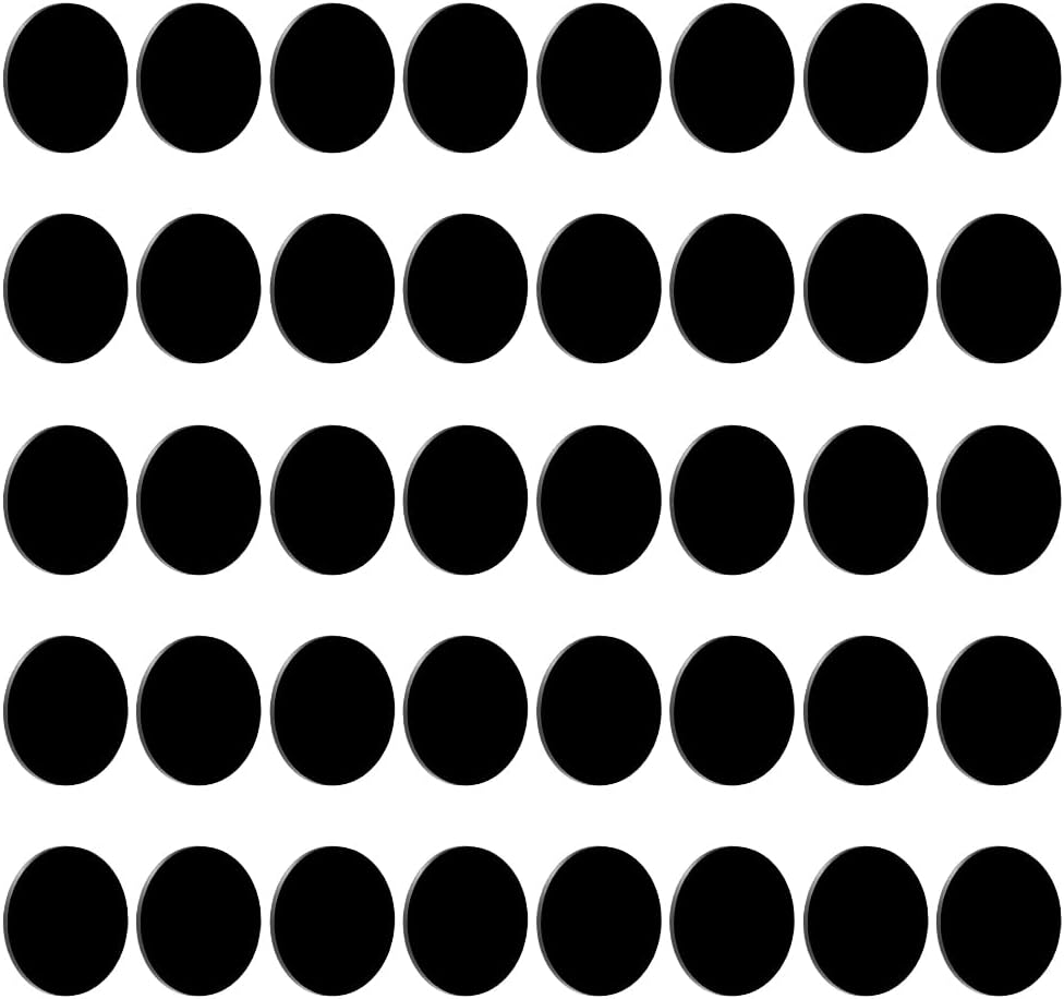 FINGERINSPIRE 40 Pcs Black Circles Acrylic Sheet 40mm Circular Miniature Bases 3mm Thick Blank Action Figure Display Base Round Plastic Panel for Miniatures Wargame DIY Craft Keychain Making