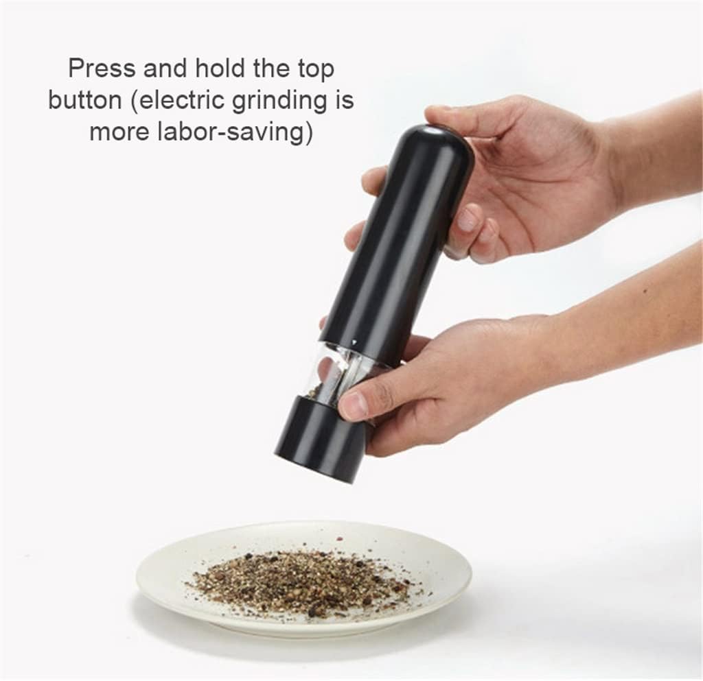 Automatic Pepper Grinder Electric Spice Mill Seasoning Adjustable Coarseness Kitchen Tools Grinding for Cooking BBQ(Onecolor)
