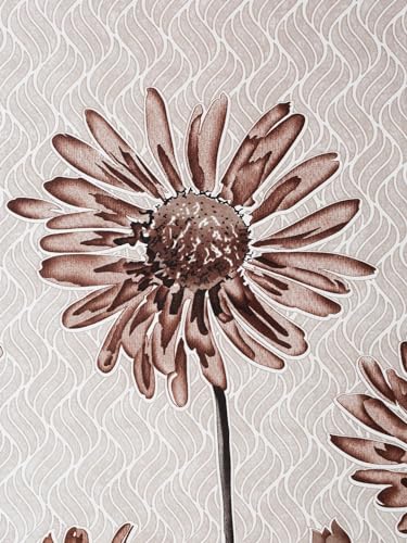 Image of Home Sizzler 2 Pieces Sunflower Panel Eyelet Polyester Door Curtains - 7 Feet, Brown