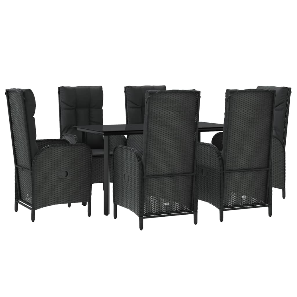 Conjunto de jardín (7 plazas), color negro