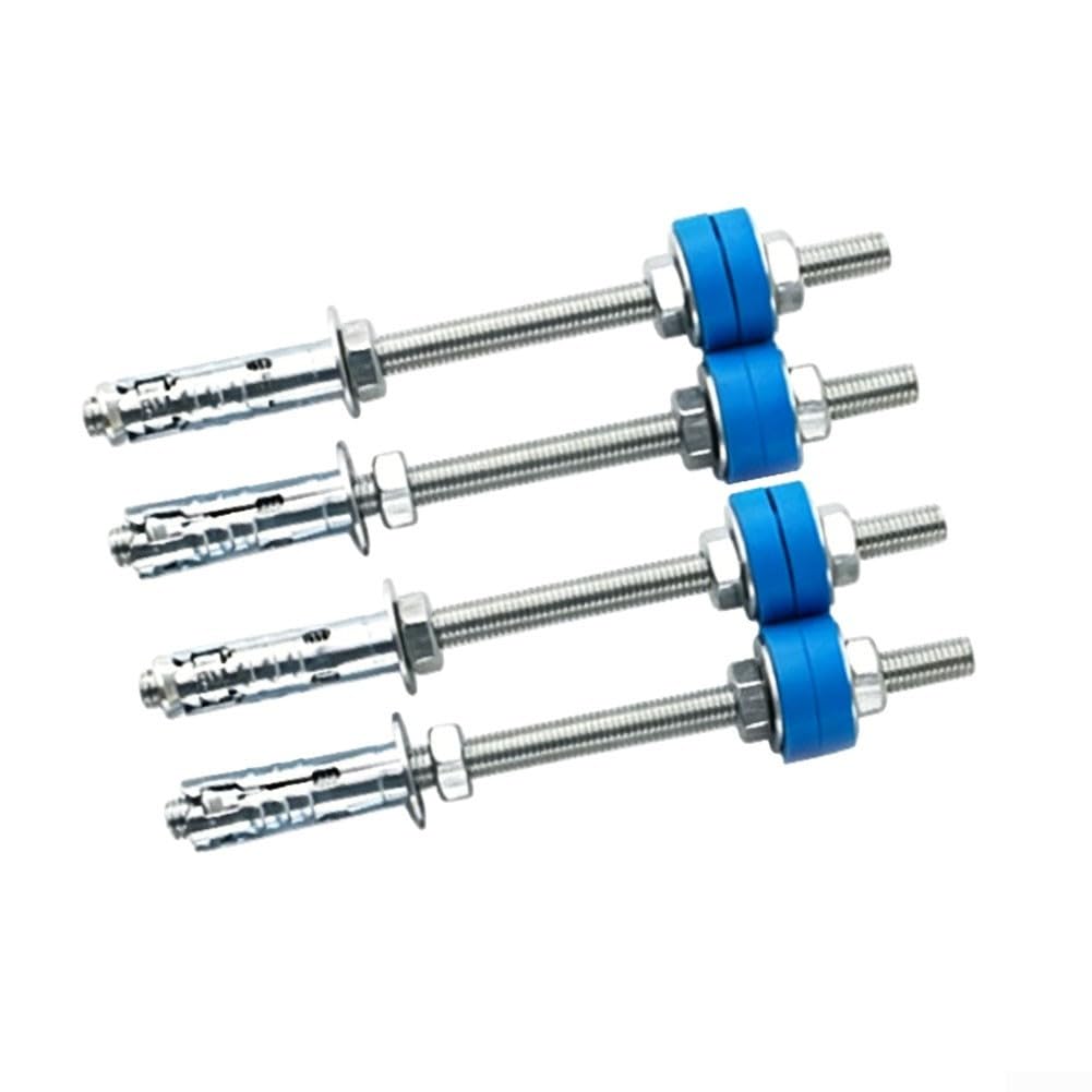 4 varillas de amortiguación de vibración de aire acondicionado central M8 de 200 mm, pernos de techo silenciosos para reducción de ruido HVAC, acero al carbono (para m10)