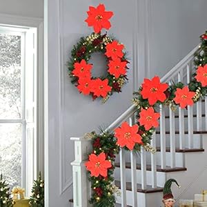 Christmasartificialpoinsettiaflowers6packsilkredpoinsettiaartificialbushesredchristmasflowers7headsvelvetpoinsettiafloralbouquetwithstemforpartyhomeholidaydecoration Urban Country Home Decor Christmas artificial poinsettia flowers 6pack silk red poinsettia artificial bushes red christmas flowers 7 heads velvet poinsettia floral bouquet with stem for party home holiday decoration urban country home decor