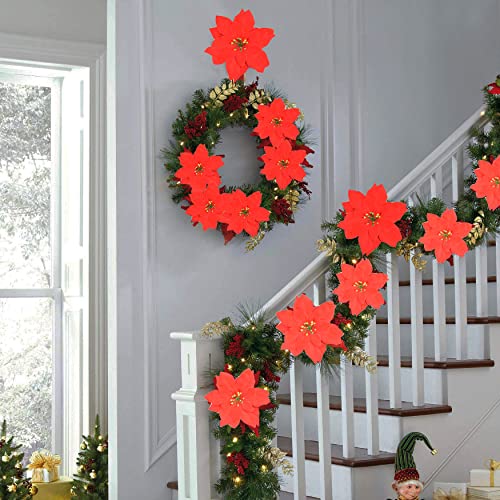 Christmasartificialpoinsettiaflowers6packsilkredpoinsettiaartificialbushesredchristmasflowers7headsvelvetpoinsettiafloralbouquetwithstemforpartyhomeholidaydecoration Urban Country Home Decor Christmas artificial poinsettia flowers 6pack silk red poinsettia artificial bushes red christmas flowers 7 heads velvet poinsettia floral bouquet with stem for party home holiday decoration urban country home decor