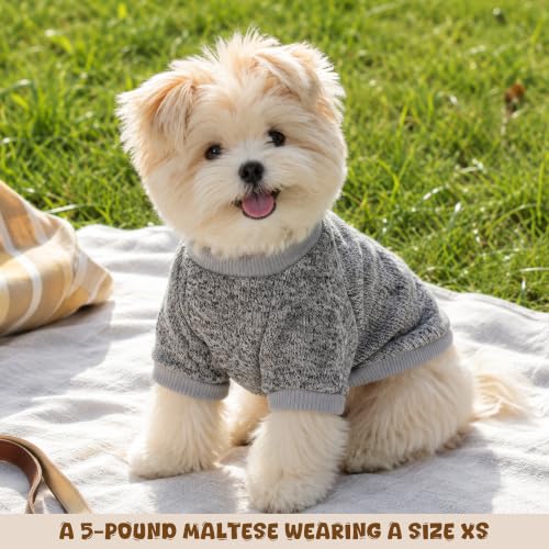 Image of 4 Pack Dog Sweaters for Small Dogs Girl Boy Winter Fleece Clothes Warm Soft Dog Sweatshirt Outfit for Dogs Cats Pet Apparel