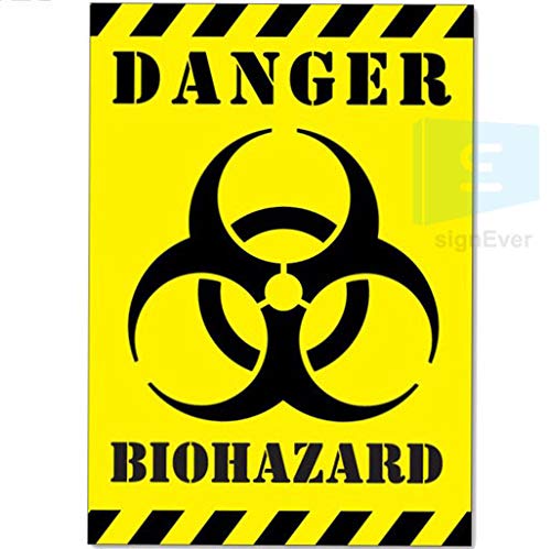SIGN EVER Danger Biohazard Zombie Car Sticker L x H 12.00x17.00Cms