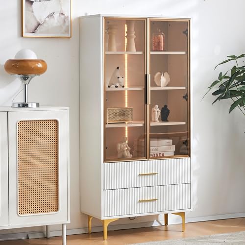 OKMYHOME Vitrina moderna con 2 puertas de...