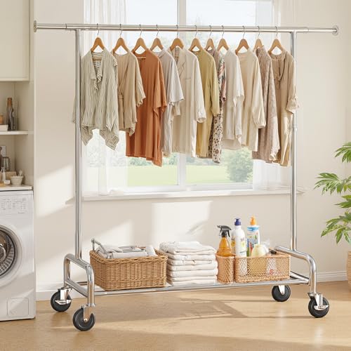 Image of Raybee 76 inch W Heavy Duty Clothes Rack, 450LBS Capacity, Space-Saving