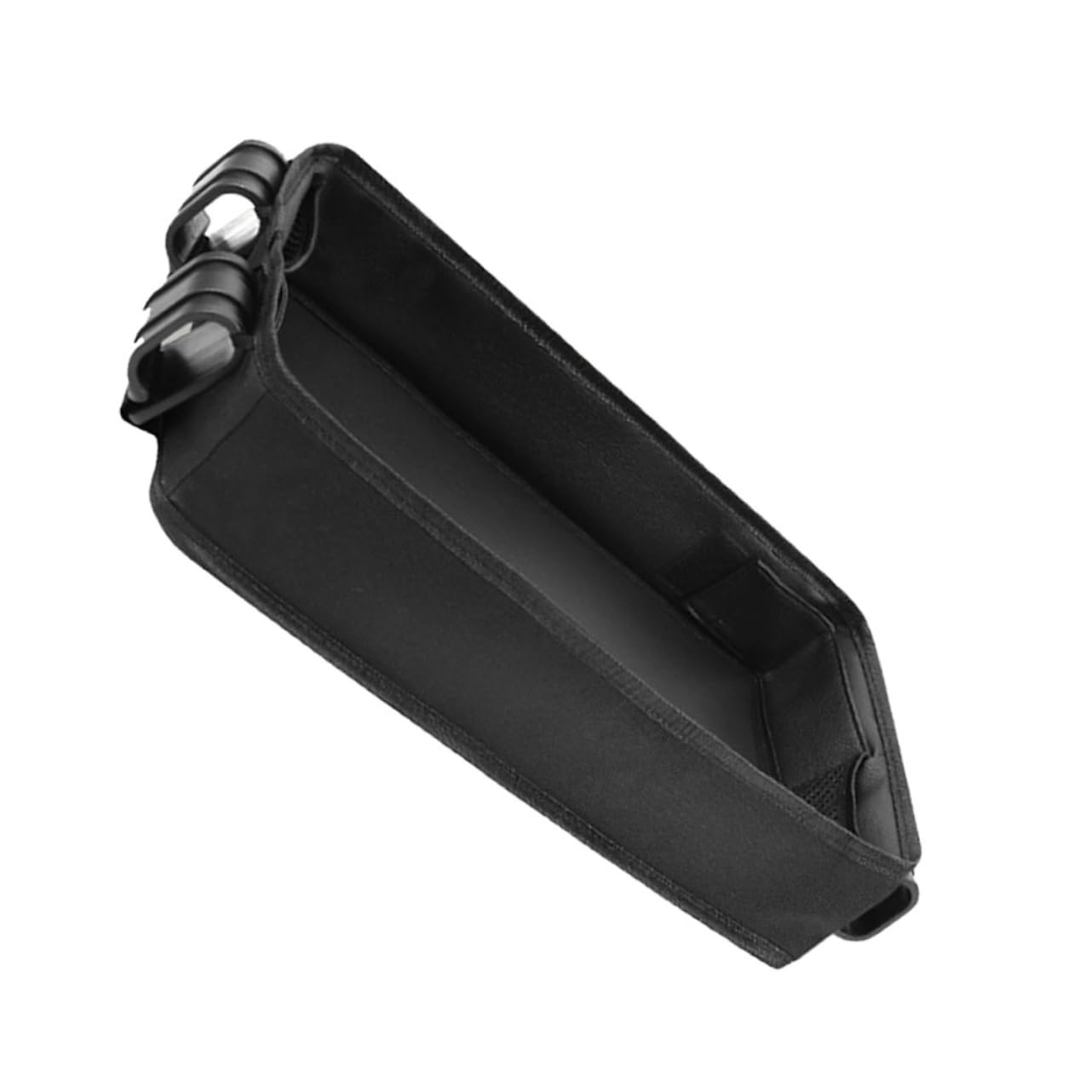 Plateau Porte-accessoires pour Poussette, Porte-gobelet et Téléphone, Toile Légère, Fixation Clip, pour Voyage, Noir