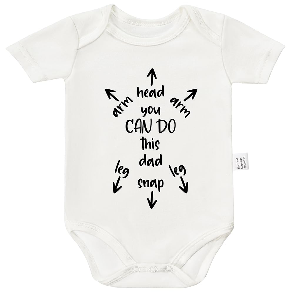 RETKCUL You Can Do This Dad Funny Bodysuit, Daddys Girls Baby Clothes, Newborn Boy Gifts Cotton Romper Outfits 0-24 Month