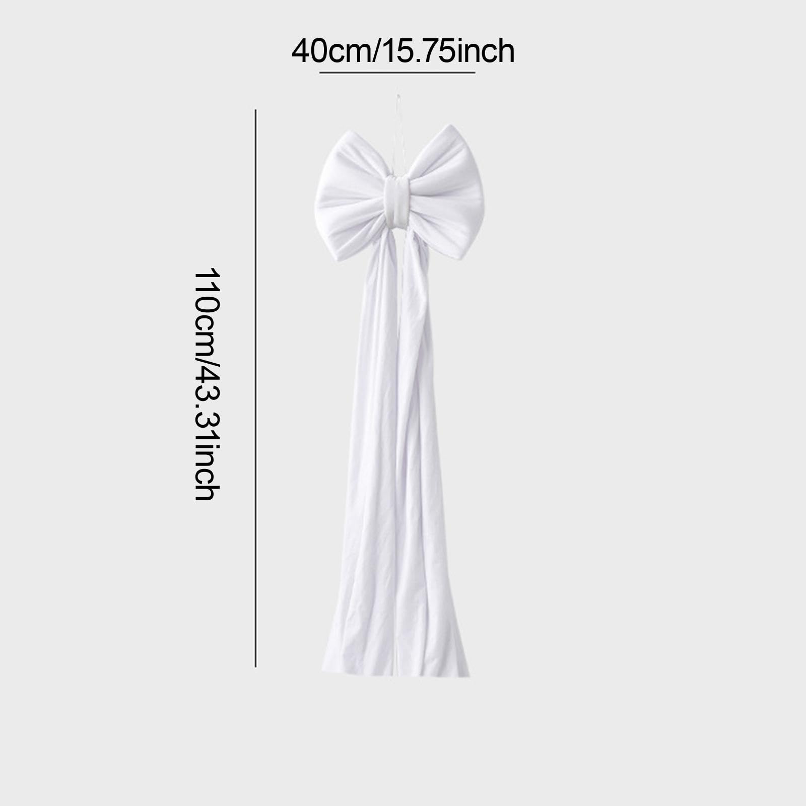 predolo Fiocco di Natale in Velluto, Fiocco Decorativo, Extra Large, Decorazione Natalizia per Porta d'ingresso, Festival, Finestra, Interni, Bianco