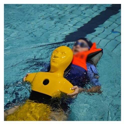MZZKFC Realistic PE Water Rescue Training Dummy, Fire Drill Dummy with Water Injection Holes for The Head/Back/Chest, Water Training Drowning Simulation for Safety Courses(Yellow)