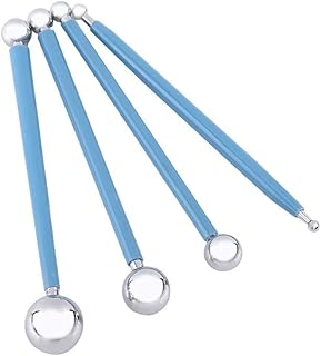 Stainless Steel Ball Stylus Cake Decorating Molding Clay Modeling Tool Kit Pottery Sculpting Smooth Tools, 4pcs