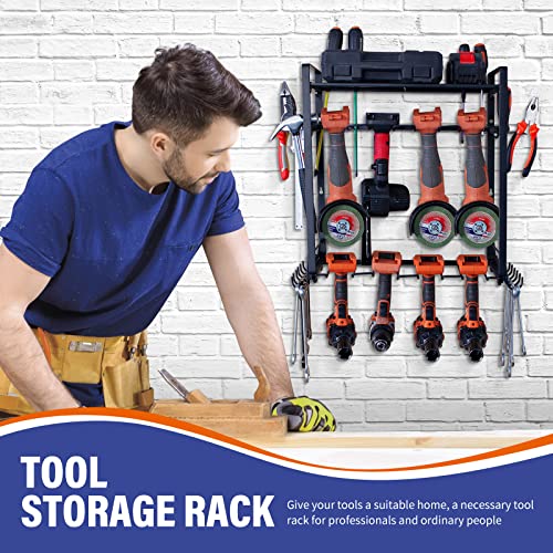 Dofimate Power Tool Organizer Wall Mount,Power Tool Storage Rack,3 Layers Drill Holder Wall Mount,Drill Storage Rack,Cordless Power Tool Organizer（Black） #TOP4