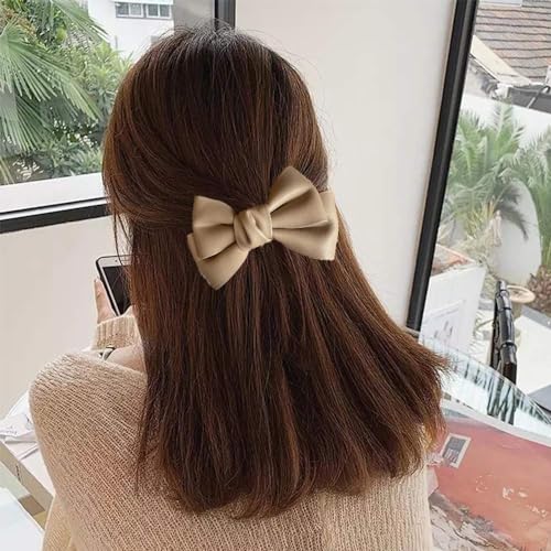 Pinza para cabello con lazo de cuero PU estilo coreano miniatura 6