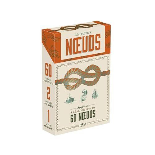 Coffret Ma boîte à noeuds: Apprendre à faire des noeuds - 60 fiches - 2 cordes - DIY scout
