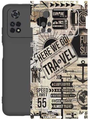 Image of AtOdds - Full Body Back Screen Guard Protector Film - Lamination Wrap Skin Sticker Compatible with Poco M4 PRO (4G) | Scratchproof Matte Finish (Explore)