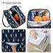 Buringer Reusable Insulated Lunch Bag Cooler Tote Box with Front Pocket Zipper Closure for Woman Man Work Picnic or Travel (Dark Blue)
