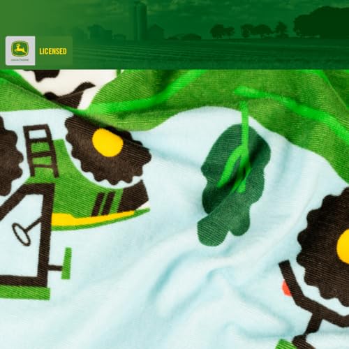 Image of John Deere Tractor Farm Kids Super Soft Bath /Pool /Beach Soft Cotton Terry Hooded Towel Wrap, 24 in x 50 in, (Officially Licensed Product) by Franco
